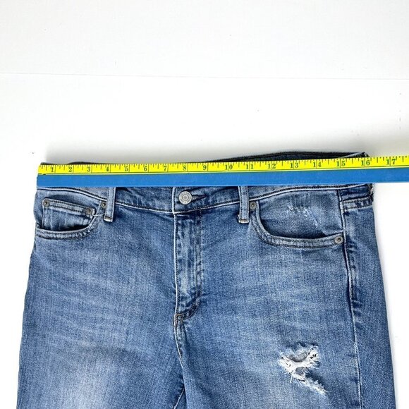 GAP 1969 Women's Jeans Authentic True Skinny Distressed Medium Wash size 30S - Picture 3 of 9